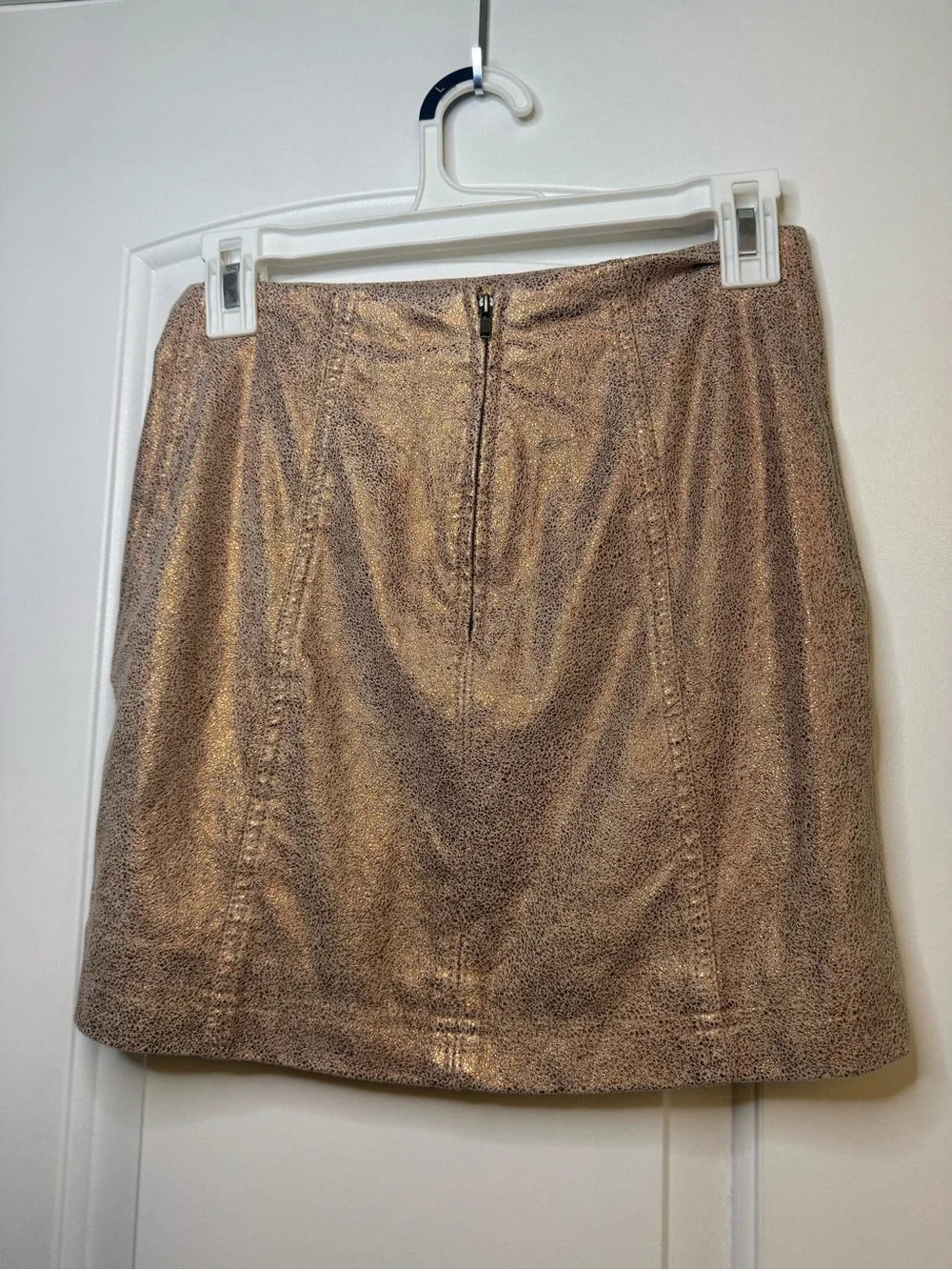 Free People Metallic Gold Mini Skirt